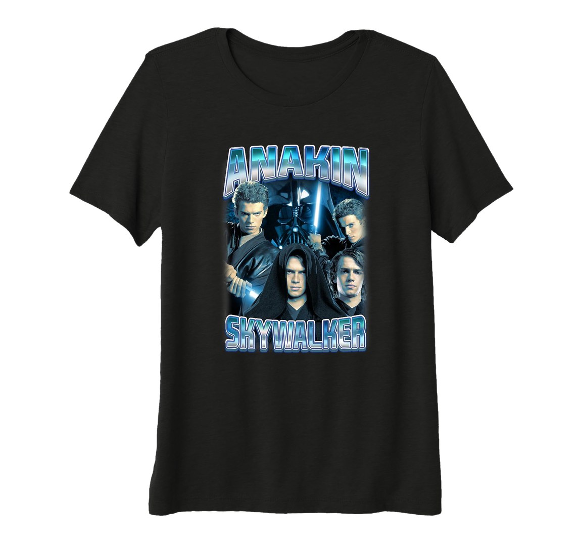 スターウォーズ エピソード1/ファントム・メナス アナキン・スカイウォーカー Anakin Skywalker フォトコラージュ ポスターデザイン Tシャツ 半袖 レディース｜Basqueバスク