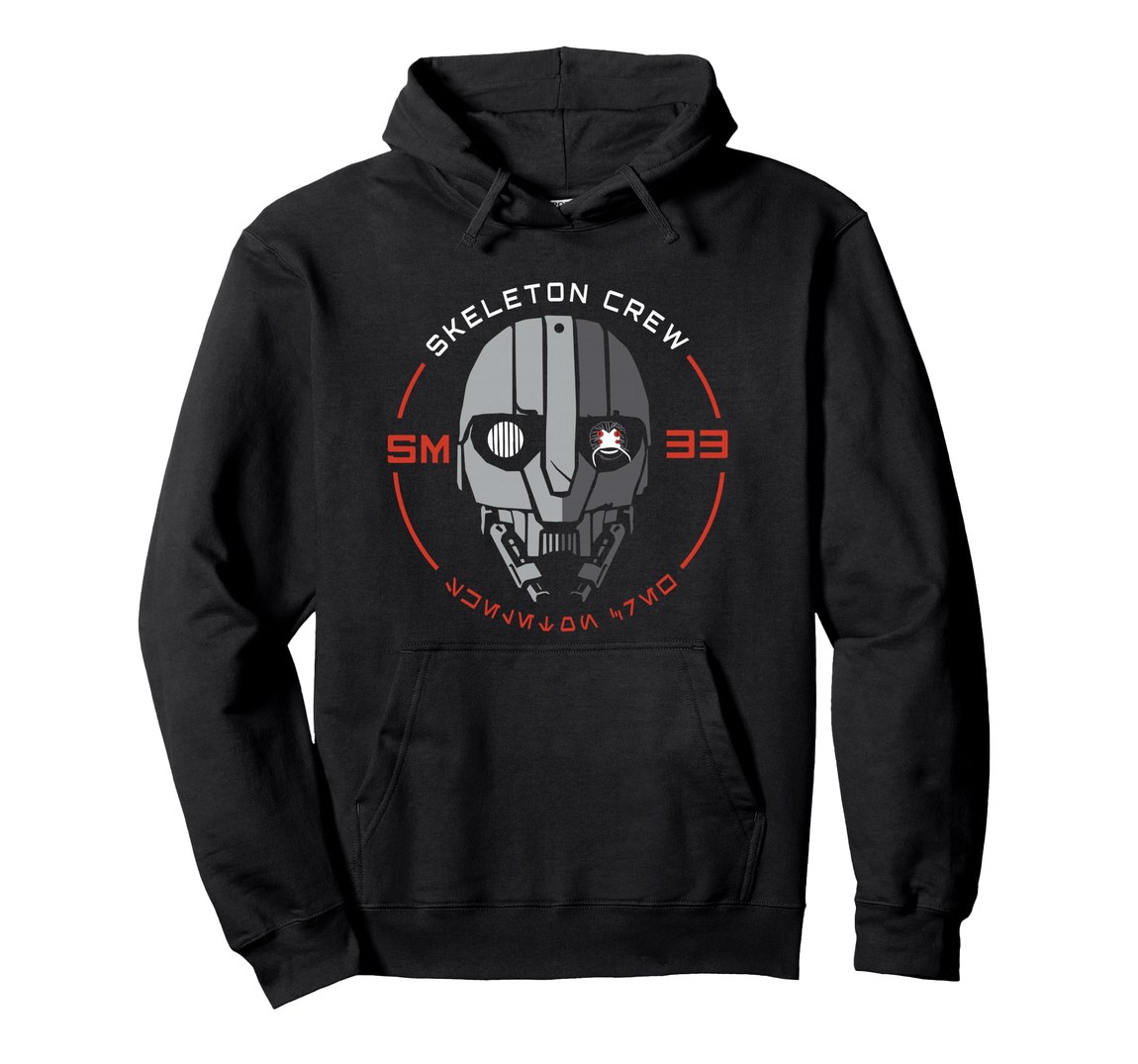 スターウォーズ スケルトン・クルー Skeleton Crew SM-33 イントレピッド・ドロイド センタースタンプ プルオーバー パーカー 長袖 ユニセックス｜Basqueバスク
