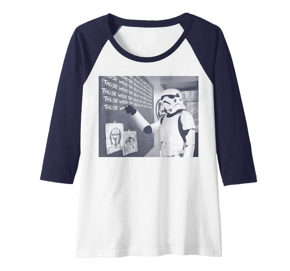 スターウォーズ Star Wars ストームトルーパー Stormtrooper Those Were The Droids チョークボードデザイン ラグラン Tシャツ 半袖｜Basqueバスク