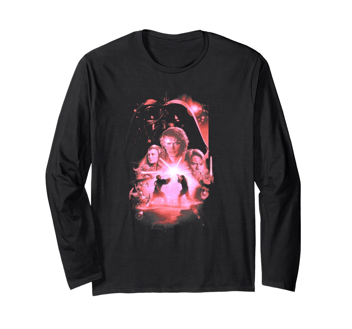 スターウォーズ エピソード3/シスの復讐 Revenge of the Sith ダース・ベイダー Darth Vader ポスターデザイン ロングTシャツ 長袖 ユニセックス｜Basqueバスク 8,804円