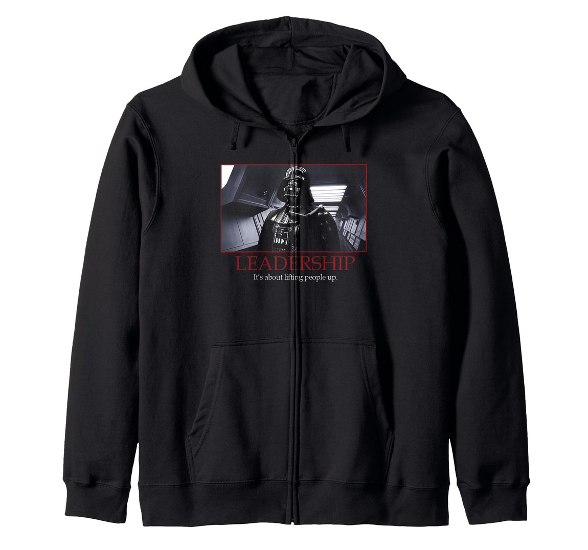 スターウォーズ 帝国の逆襲 ダース・ベイダー Darth Vader リーダーシップ モチベーション ポスター フォト ジップパーカー 長袖 ユニセックス|Basqueバスク