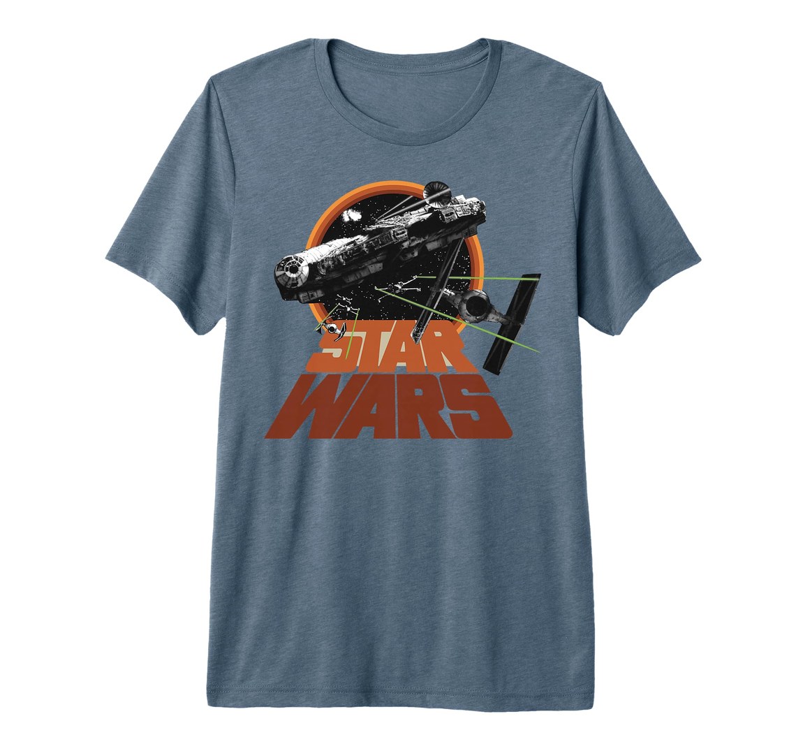 スターウォーズ エピソード4/新たなる希望 Star Wars: A New Hope ミレニアム・ファルコン Millennium Falcon TIEファイター TIE Fighters Tシャツ 半袖｜Basqueバスク