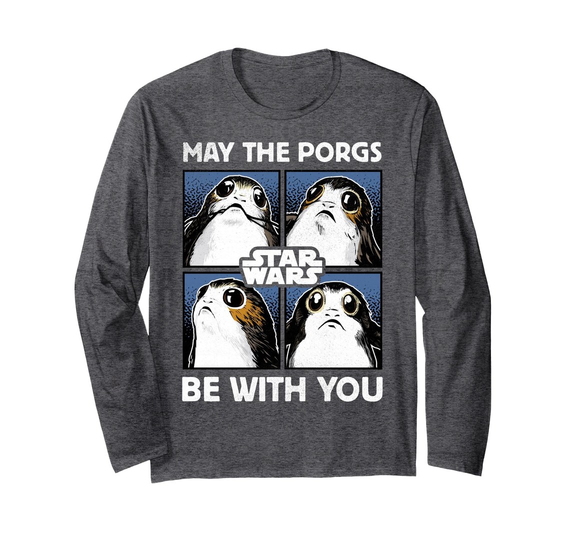 スターウォーズ Star Wars ポーグ Porg May The Porgs Be With You デザイン ロングTシャツ 長袖 ユニセックス|Basqueバスク