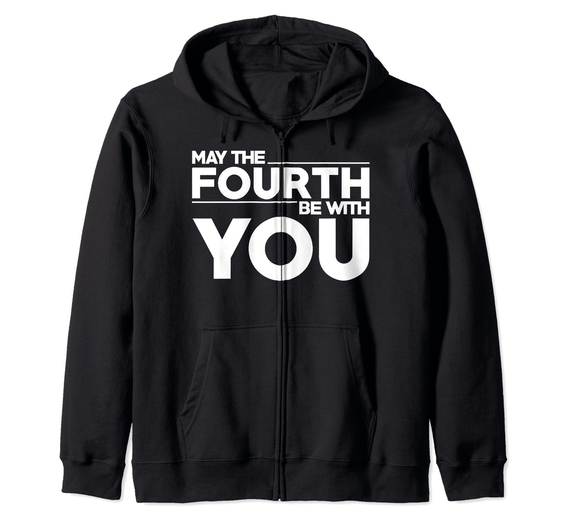 スターウォーズ Star Wars メイ・ザ・フォース・ビー・ウィズ・ユー May The Fourth Be With You シンプルロゴ ジップパーカー 長袖 ユニセックス｜Basqueバスク