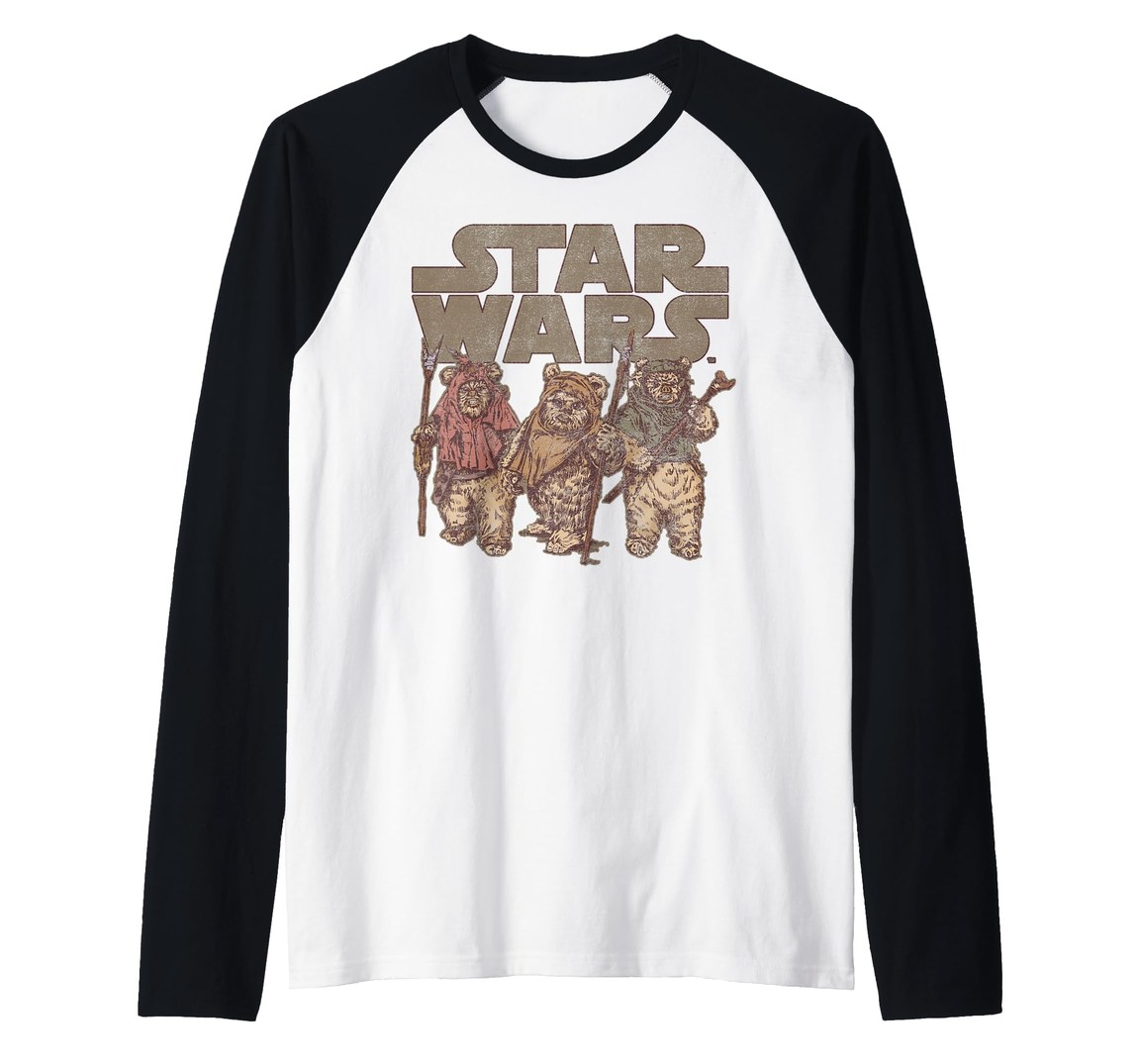 スターウォーズ イウォーク Ewok グループショット ロゴ ラグランTシャツ 半袖｜Basqueバスク