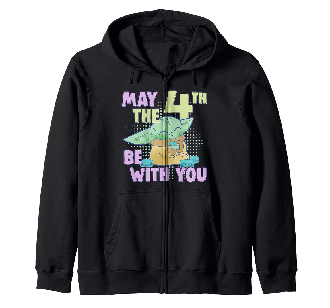 スターウォーズ マンダロリアン The Mandalorian グローグー Grogu May The 4th Be With You ロゴ ジップパーカー 長袖 ユニセックス｜Basqueバスク