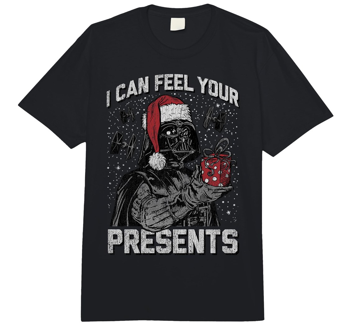 スターウォーズ ダース・ベイダー Darth Vader クリスマス I Can Feel Your Presents Tシャツ 半袖 ユニセックス｜Basqueバスク