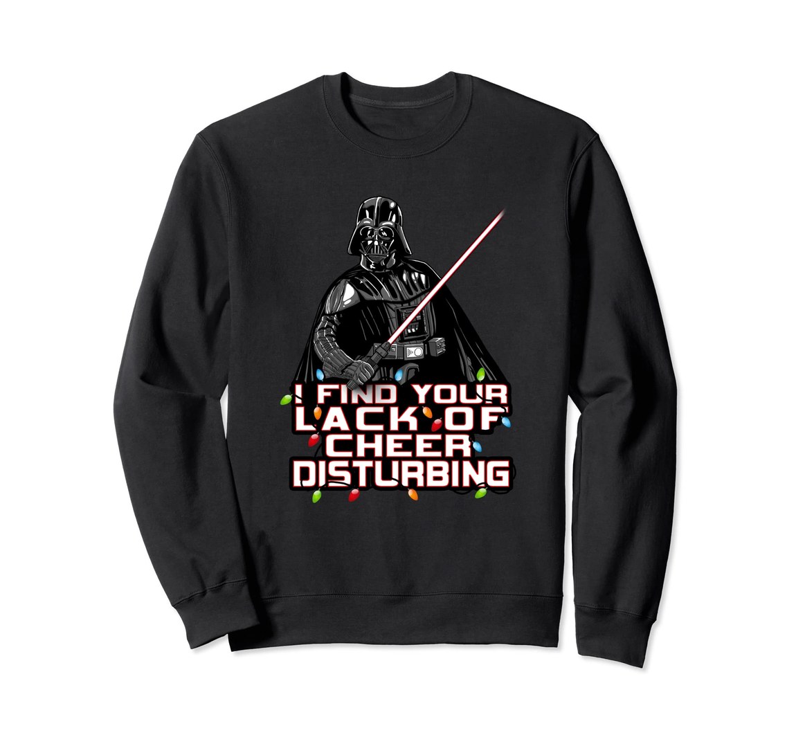スターウォーズ ダース・ベイダー Darth Vader クリスマス Lack Of Cheer Is Disturbing グラフィック スウェット トレーナー 長袖 ユニセックス｜Basqueバスク