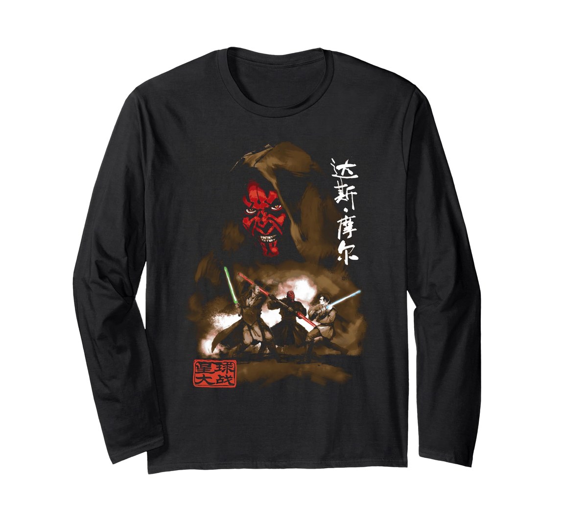 スターウォーズ ダース・モール Darth Maul バトル ポートレート デザイン 長袖 ロングTシャツ ユニセックス|Basqueバスク