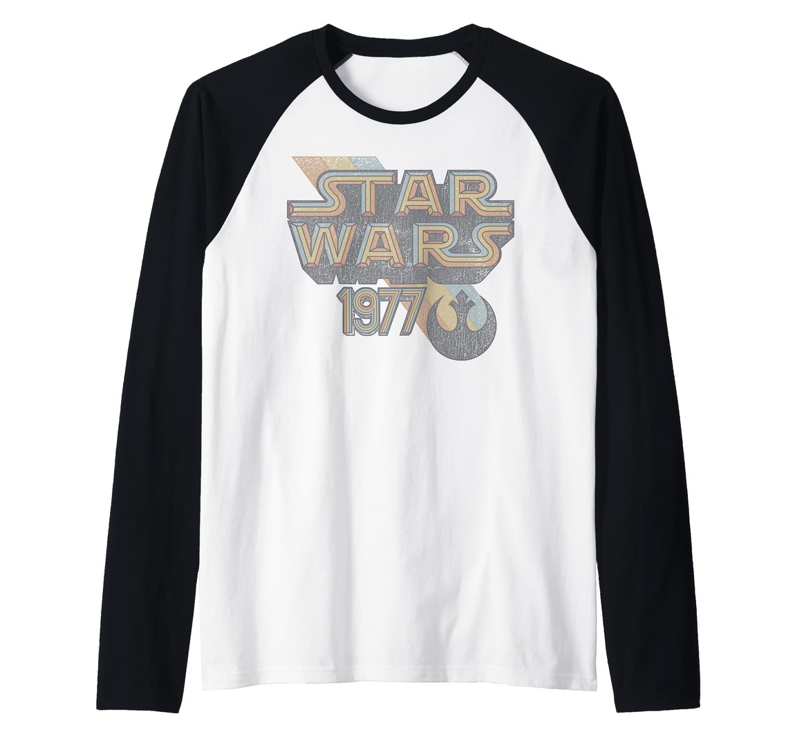 スターウォーズ Star Wars 反乱軍ロゴ Rebel Logo レトロライン 1977 ラグラン ベースボール Tシャツ 半袖｜Basqueバスク