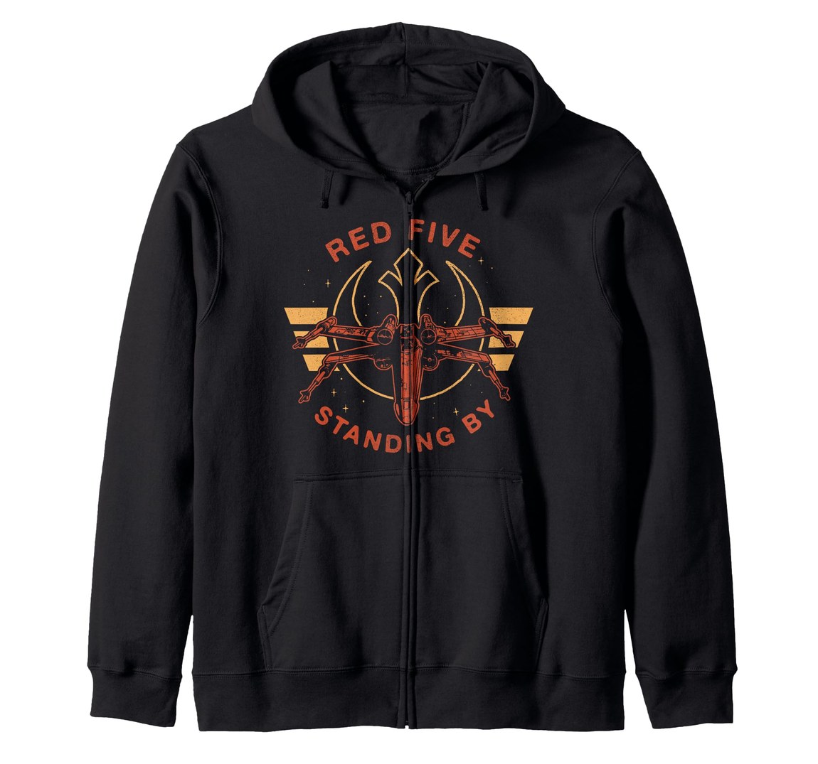 スターウォーズ Xウイング X-Wing レッド5 Red Five 反乱軍ロゴ Rebel Logo ジップパーカー 長袖 ユニセックス｜Basqueバスク