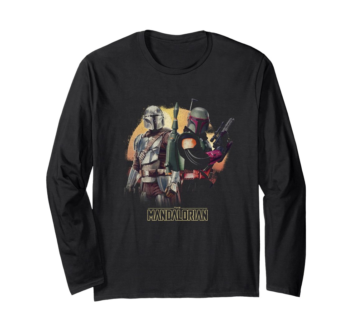 スターウォーズ マンダロリアン The Mandalorian ボバ・フェット Boba Fett ザ・チャイルド The Child チームアップ デザイン ロングTシャツ 長袖 ユニセックス|Basqueバスク