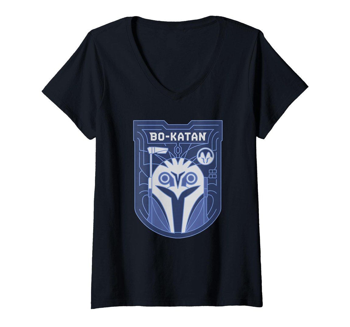 スターウォーズ マンダロリアン The Mandalorian ボ＝カターン Bo-Katan バウンティハンター 賞金稼ぎ Vネック Tシャツ 半袖 レディース｜Basqueバスク