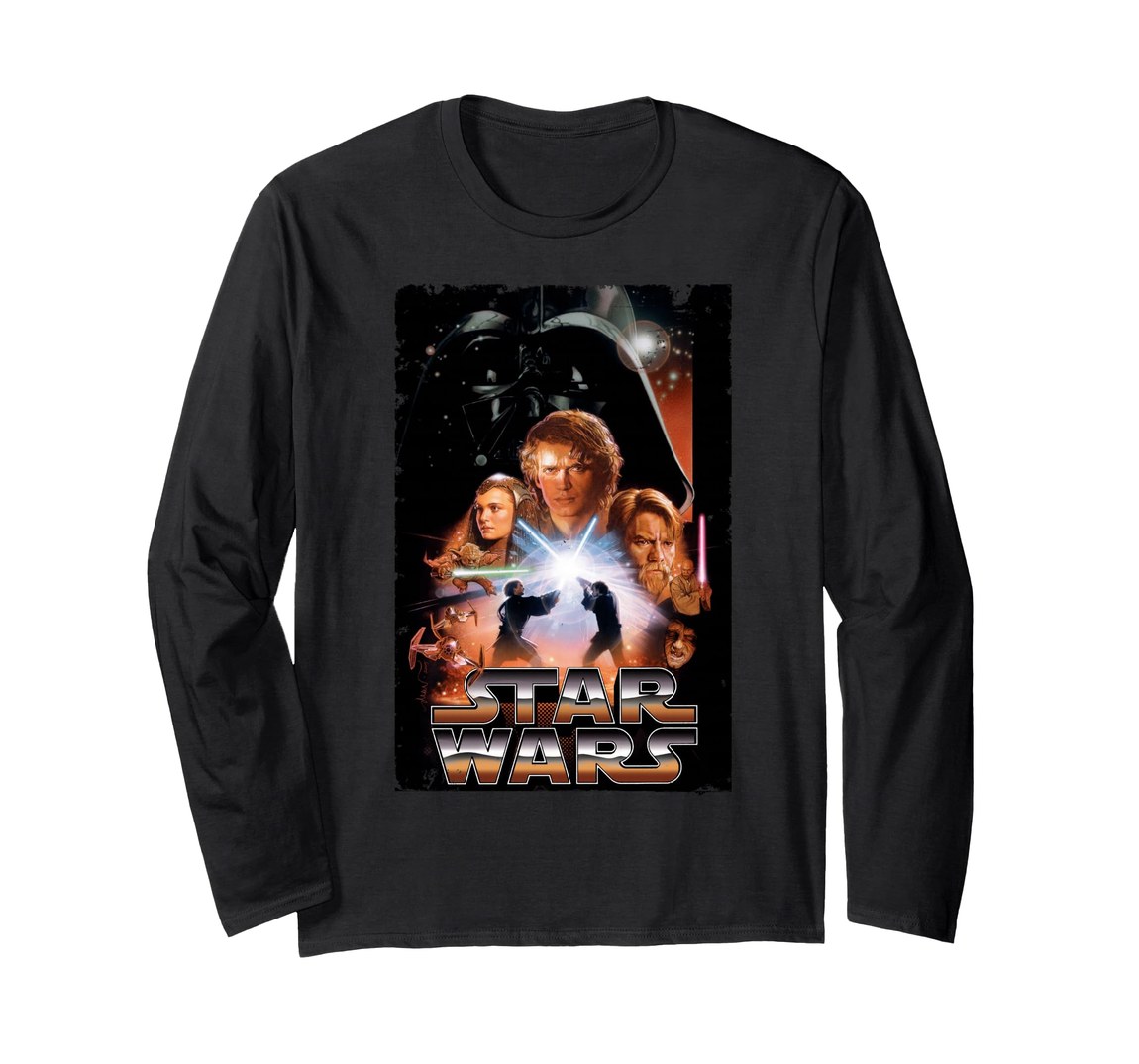 スター・ウォーズ エピソード3/シスの復讐 Star Wars: Revenge of the Sith 映画ポスター デザイン ロングTシャツ 長袖 ユニセックス|Basqueバスク