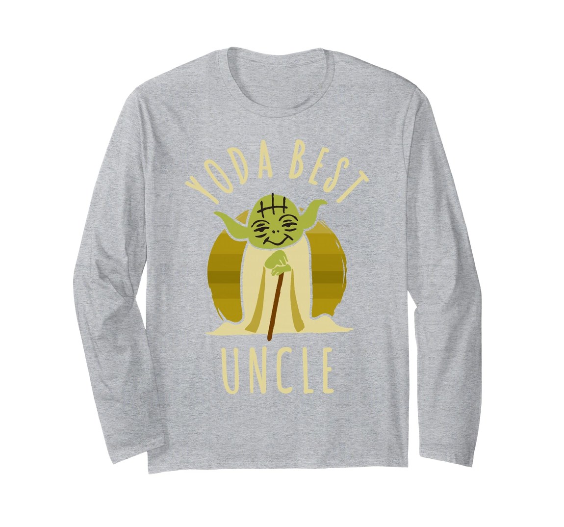 スター・ウォーズ ヨーダ Yoda Best Uncle カートゥーン グラフィック 長袖 Tシャツ ロングスリーブ ロンT ユニセックス|Basqueバスク