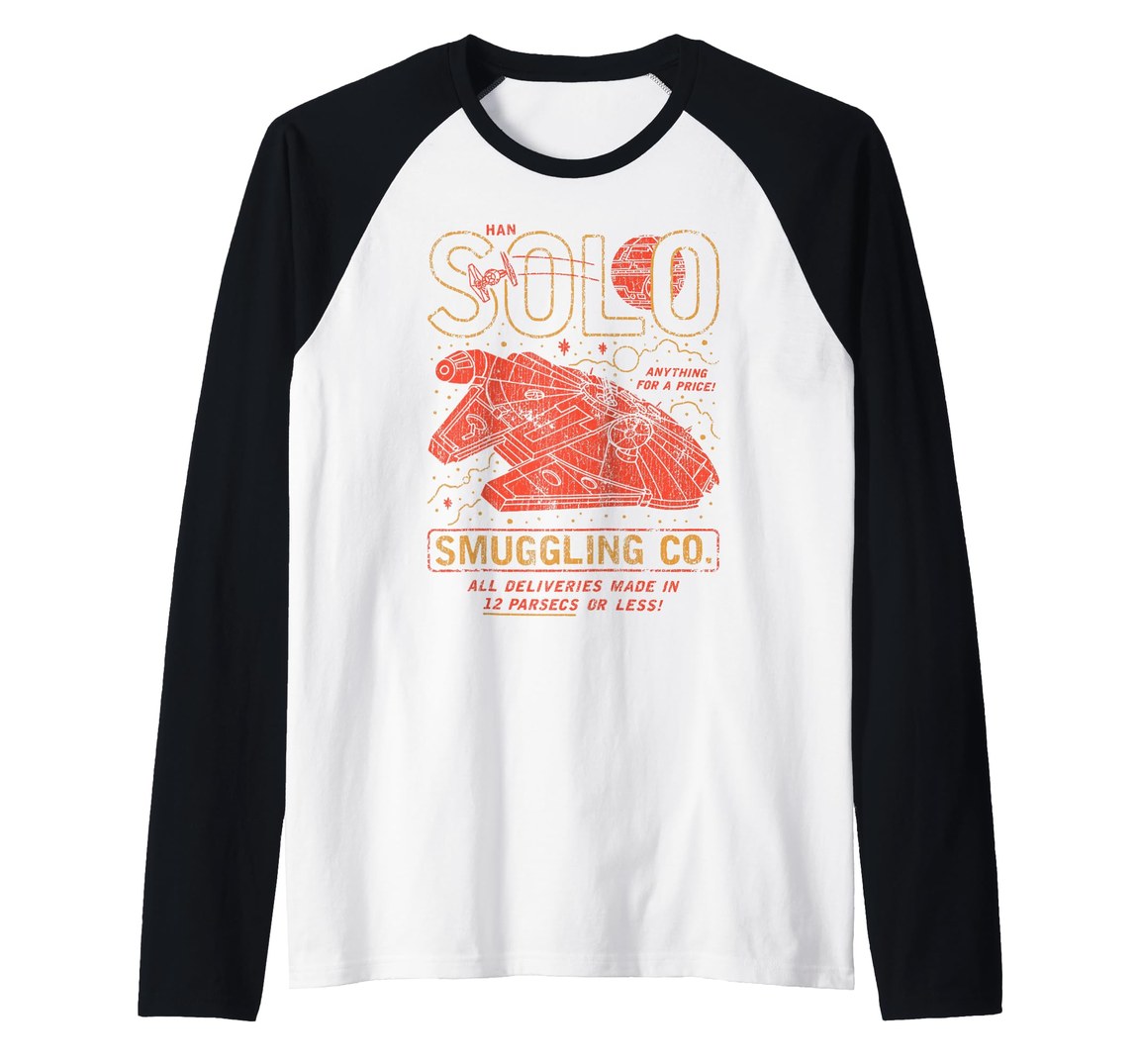 スターウォーズ ハン・ソロ Han Solo 密輸会社 ヴィンテージデザイン ポスター ラグラン Tシャツ 半袖｜Basqueバスク