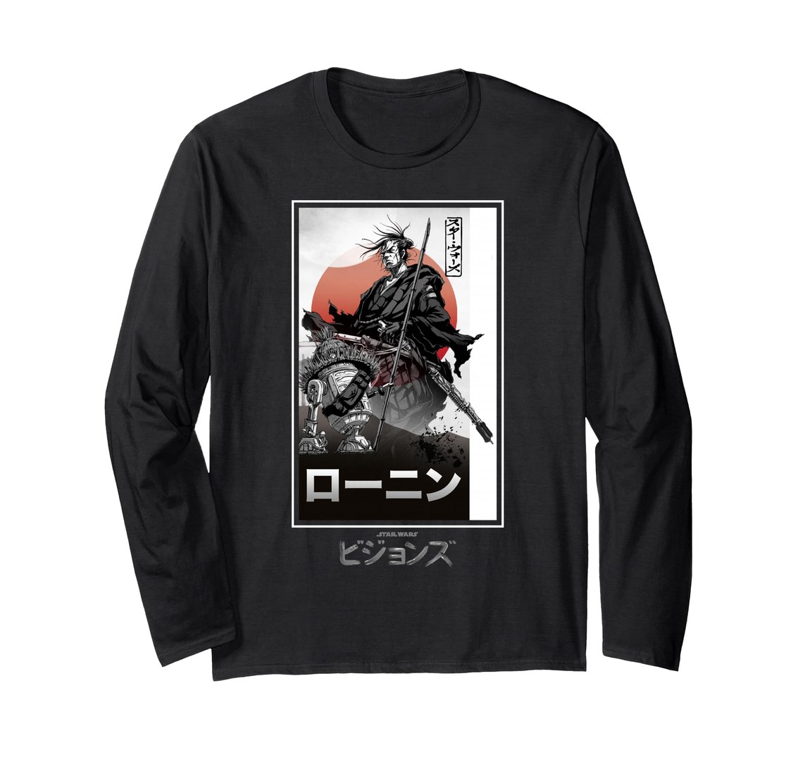 スターウォーズ スター・ウォーズ:ビジョンズ Star Wars: Visions サムライ ボックス ポスター デザイン ロングTシャツ 長袖 ユニセックス|Basqueバスク