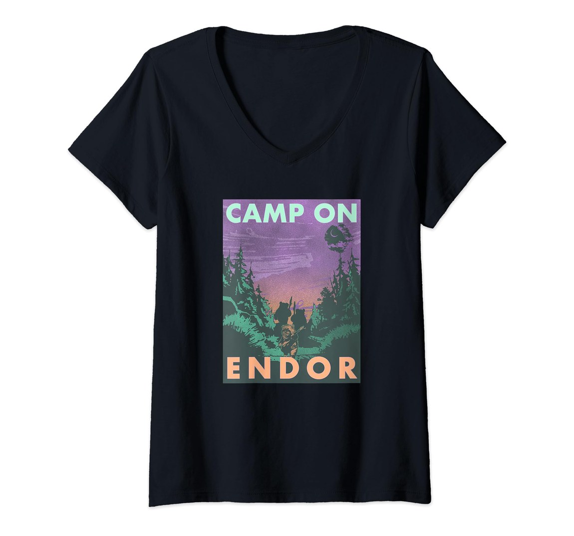 スターウォーズ Star Wars エンドア Endor キャンプ ポスター アート Vネック Tシャツ 半袖 レディース｜Basqueバスク 6,532円