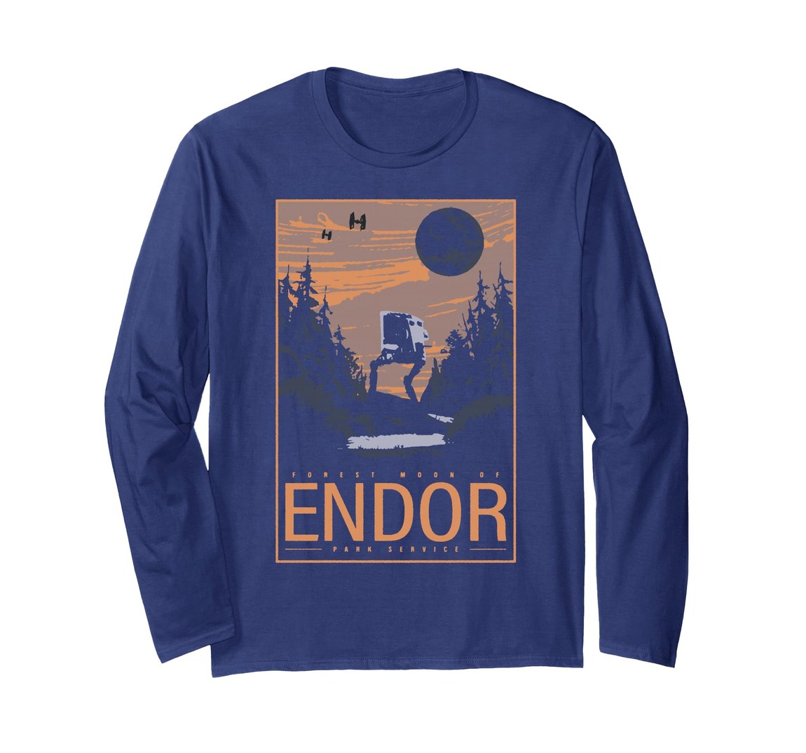 スターウォーズ エンドア Endor パークサービス ポスター デザイン ロングTシャツ 長袖 ユニセックス|Basqueバスク