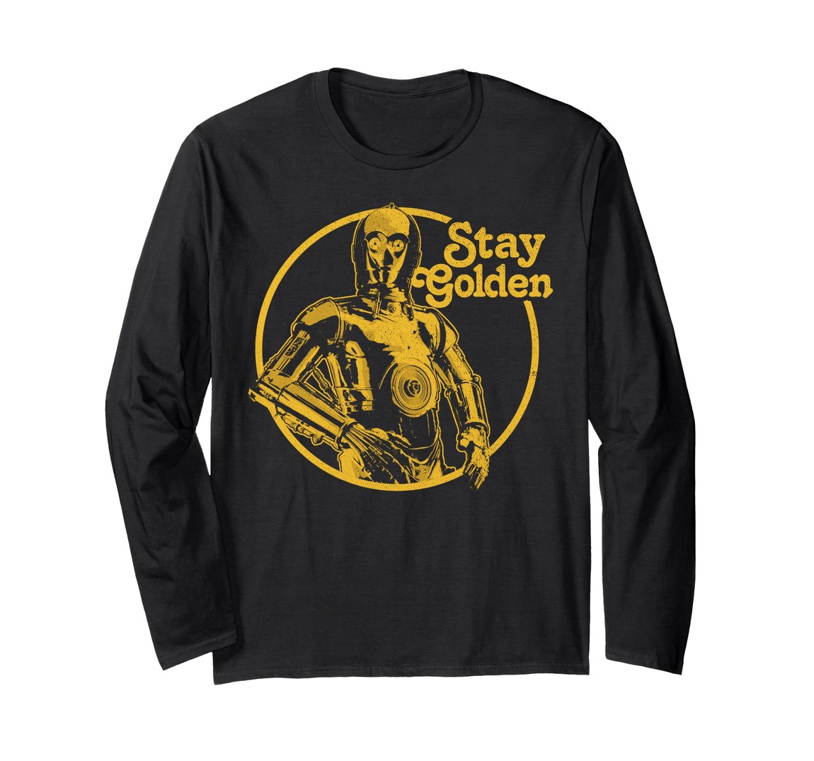 スターウォーズ C-3PO シースリーピーオー Stay Golden ロングTシャツ 長袖 ユニセックス|Basqueバスク