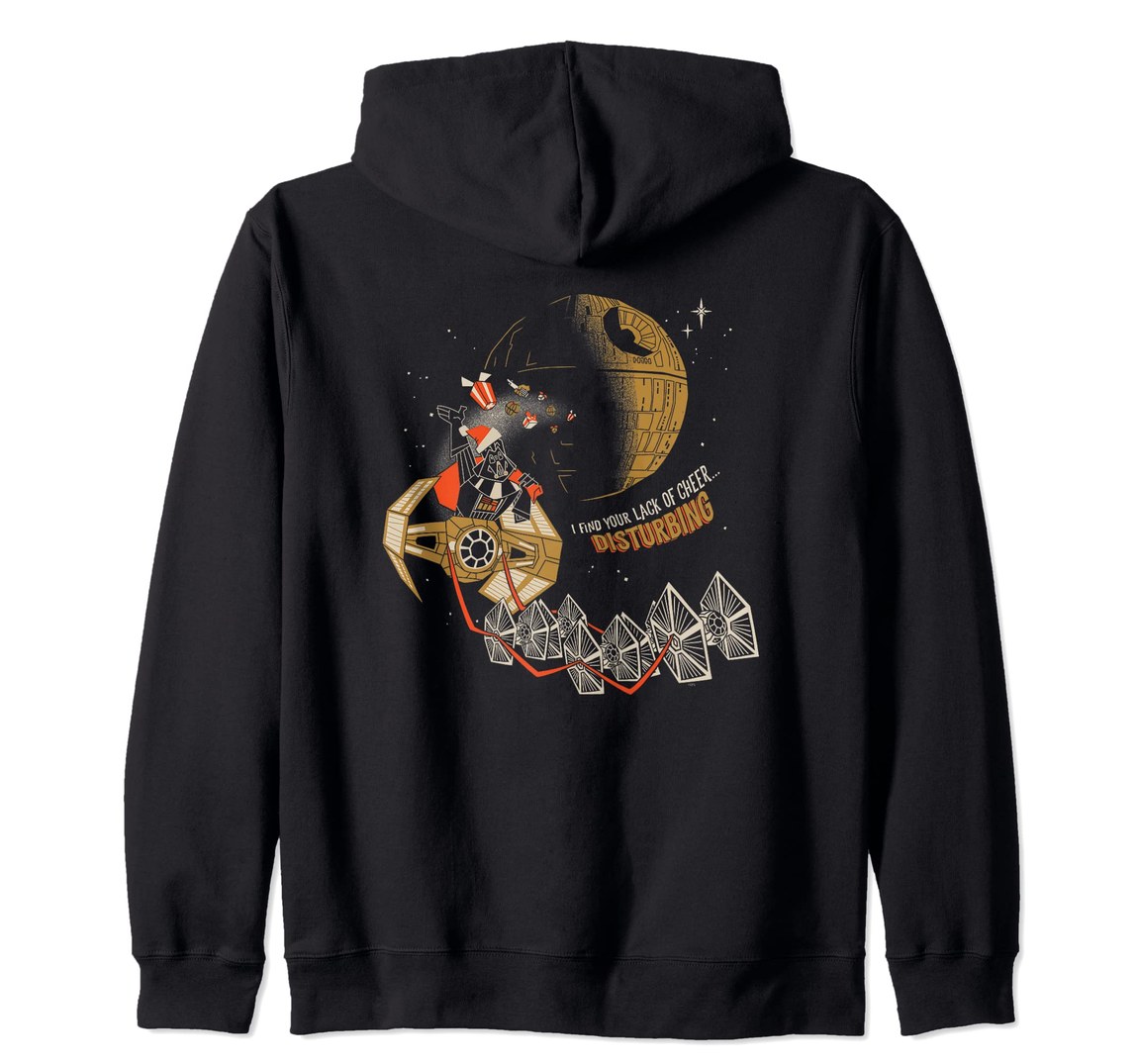 スターウォーズ ダース・ベイダー Darth Vader クリスマス サンタクロース Lack of Cheer デザイン ジップパーカー 長袖 ユニセックス｜Basqueバスク