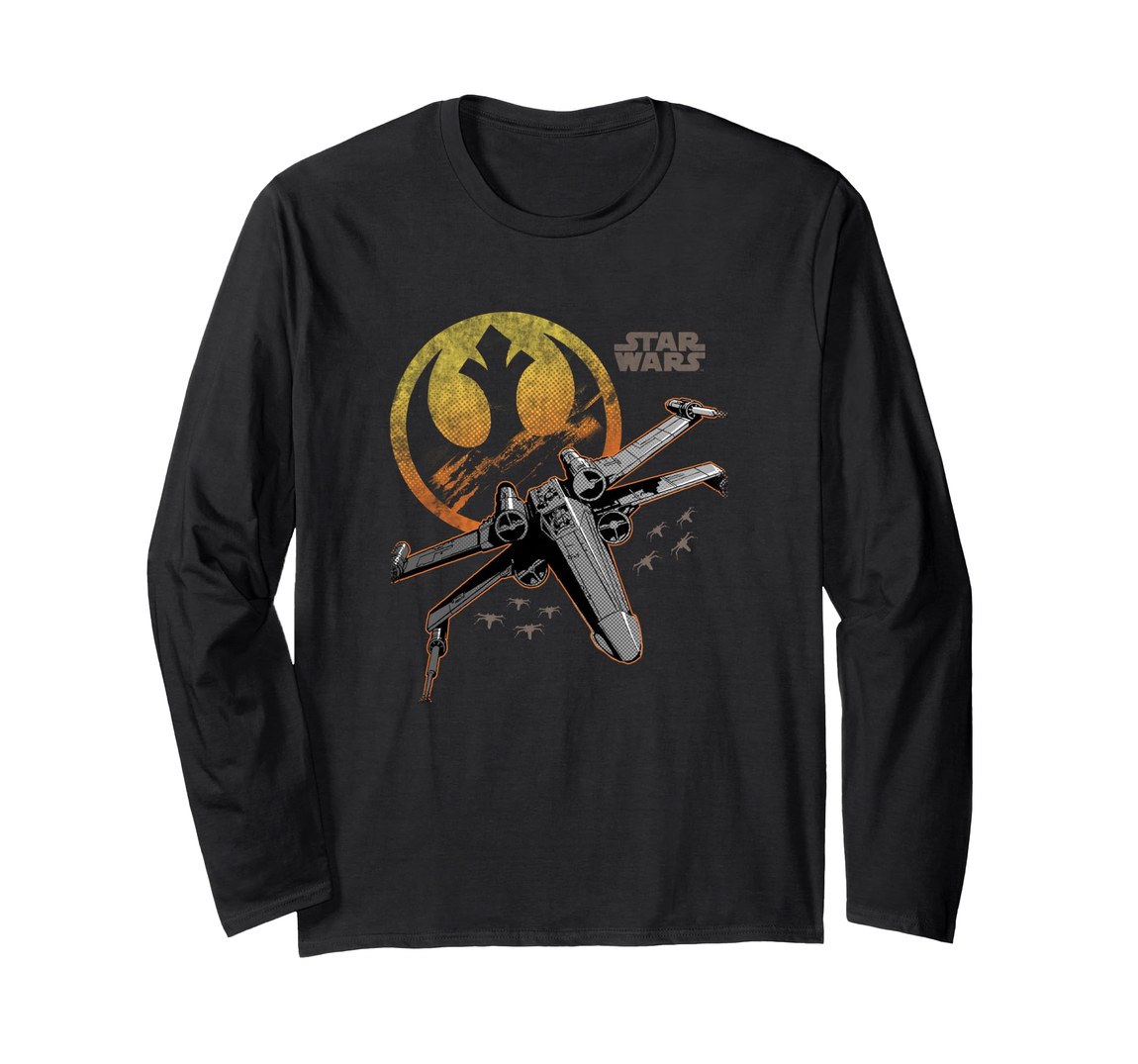 スターウォーズ 反乱同盟軍 Rebel Alliance Xウイング X-Wing Fighter ヴィンテージ ロゴ ロングTシャツ 長袖 ユニセックス｜Basqueバスク