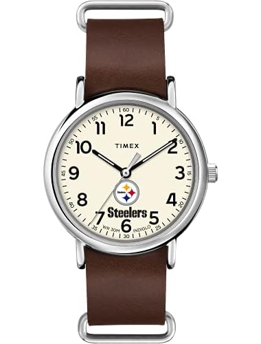 Timexタイメックス トリビュート メンズ NFL ウィークエンダー 40mm 腕時計 ピッツバーグ・スティーラーズ 本革ブラウン スリップスルーストラップ 14,364円
