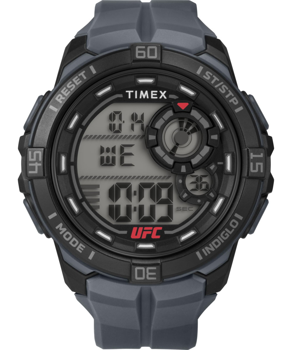 Timexタイ王国メックス メンズ UFC 混雑時 52粍 ご覧なさる 薄墨色 同盟罷業さあ美 デジタル 文字盤 黒いこと 容れもの