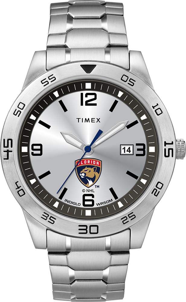Timexタイメックス トリビュート メンズ NHL シテーション 42mm ウォッチ フロリダ パンサーズ ステンレススチール エクスパンション バンド