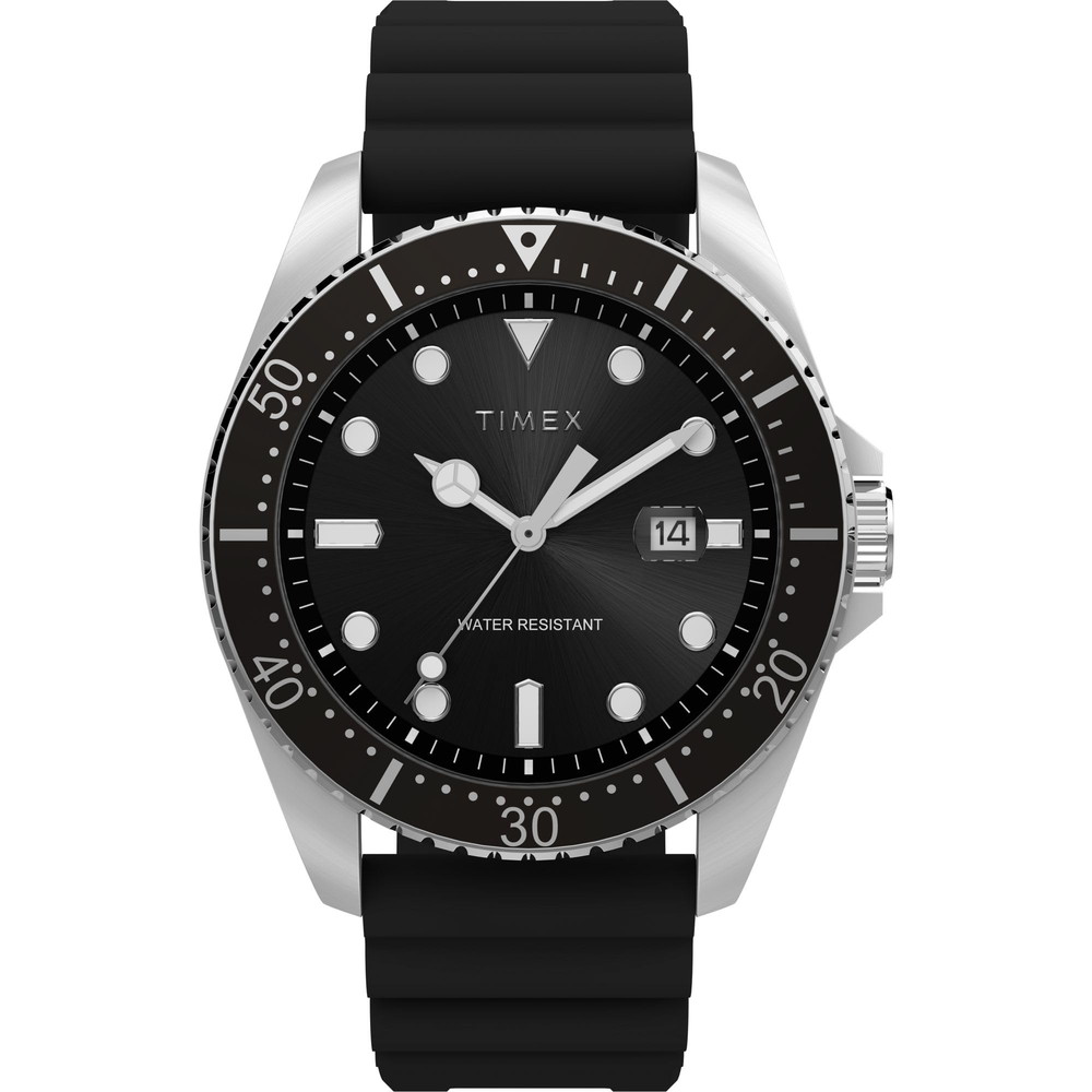 Timexタイメックス メンズ ドレス 42mm ウォッチ ツートーン ブレスレット ブルー ダイアル シルバートーン ケース