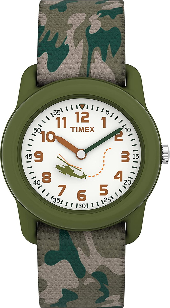 Timex ボーイズ T78141 Time Machines グリーンカモ エラスティックファブリックストラップ腕時計 8,979円