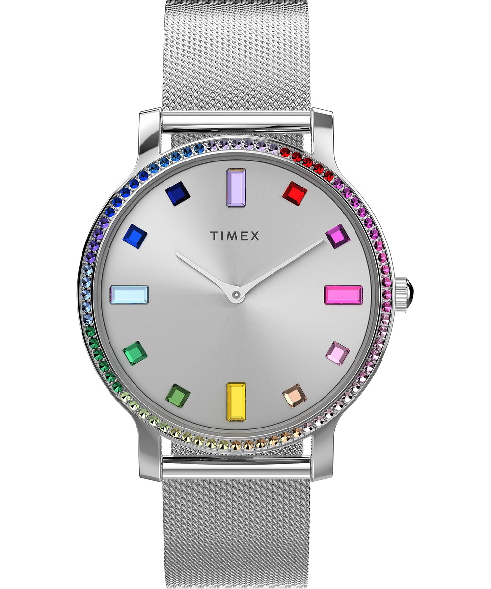 Timex レディース Transcend 34粍 ウォッチ シルバートーンブレスレット シルバートーンダイアル シルバートーンケース