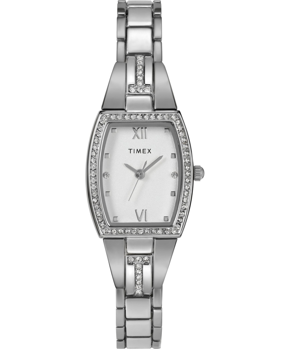 Timex レディース メインストリート 22mm ウォッチ, 合金ブレスレット シルバートーンダイヤルケース TW2W95600, シルバー