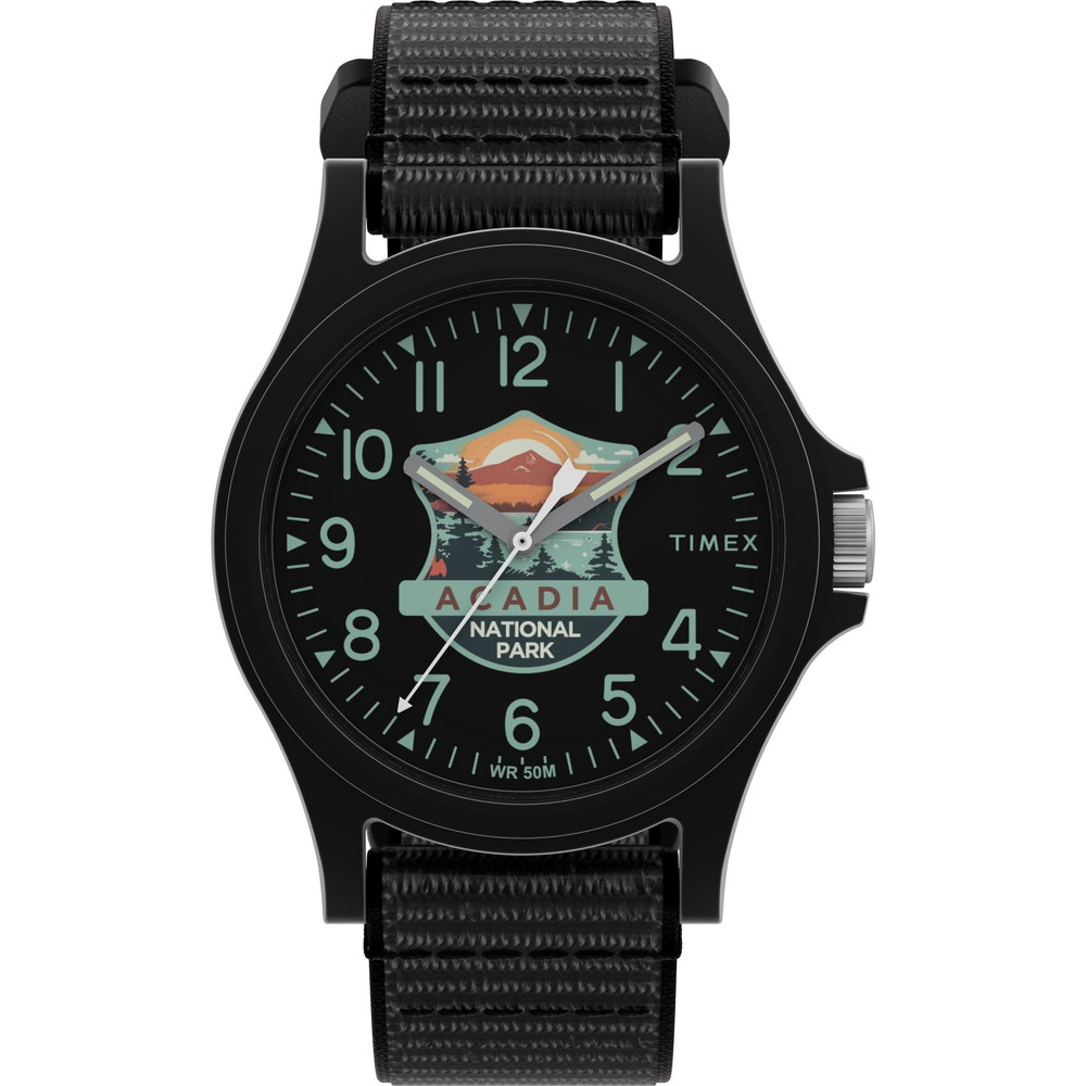 Timex ユニ一発やる Acadia National Park 40粍 ウォッチ - 黒いことFastwrap 黒いこと文字盤 黒いこと入れもの