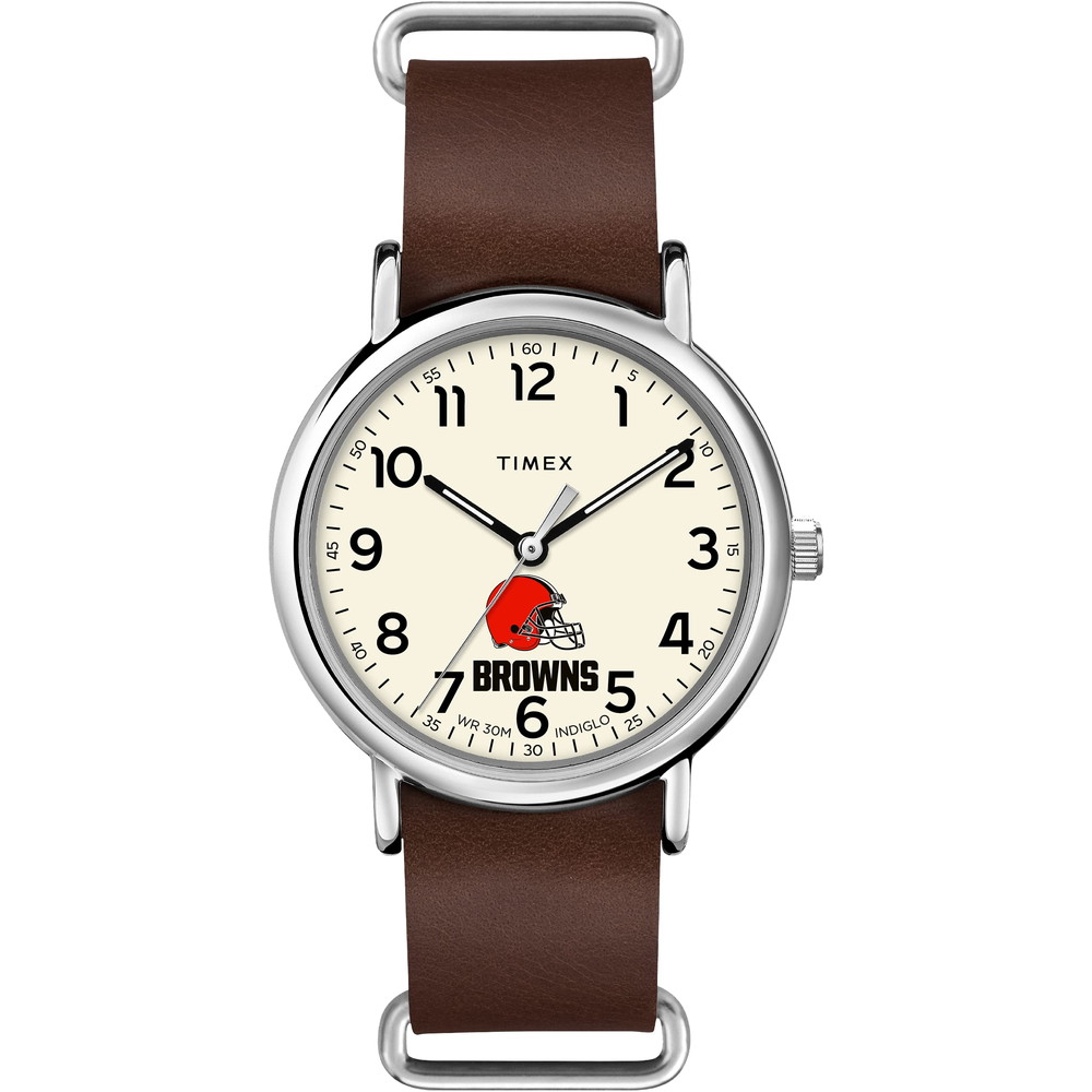 Timex Tribute メンズ NFL Weekender 40mm クォーツレザーストラップ ブラウン 20 カジュアル腕時計 (型番: TWZFBRWMUYZ) Cleveland Browns
