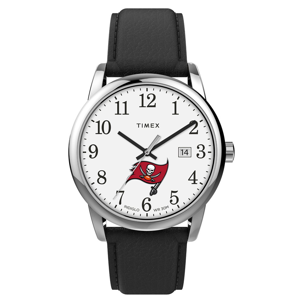 Timex Tribute メンズ NFL Easy Reader 38粍 ウオッチ Tampa Bay Buccaneers ブラックレザーストラップ