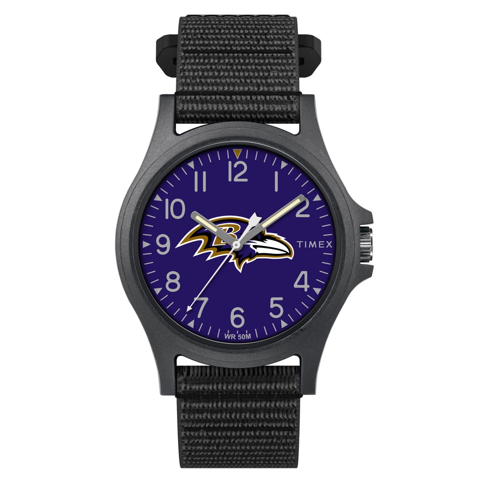 Timex メンズ NFL Pride 40粍 ウオッチ Baltimore Ravens 黒いことFastWrap同盟罷工一回り
