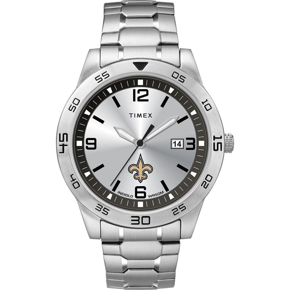 Timex Tribute メンズ NFL Citation 42粍 ウオッチ New Orleans Saints ステンレススチールエクスパンションバンド