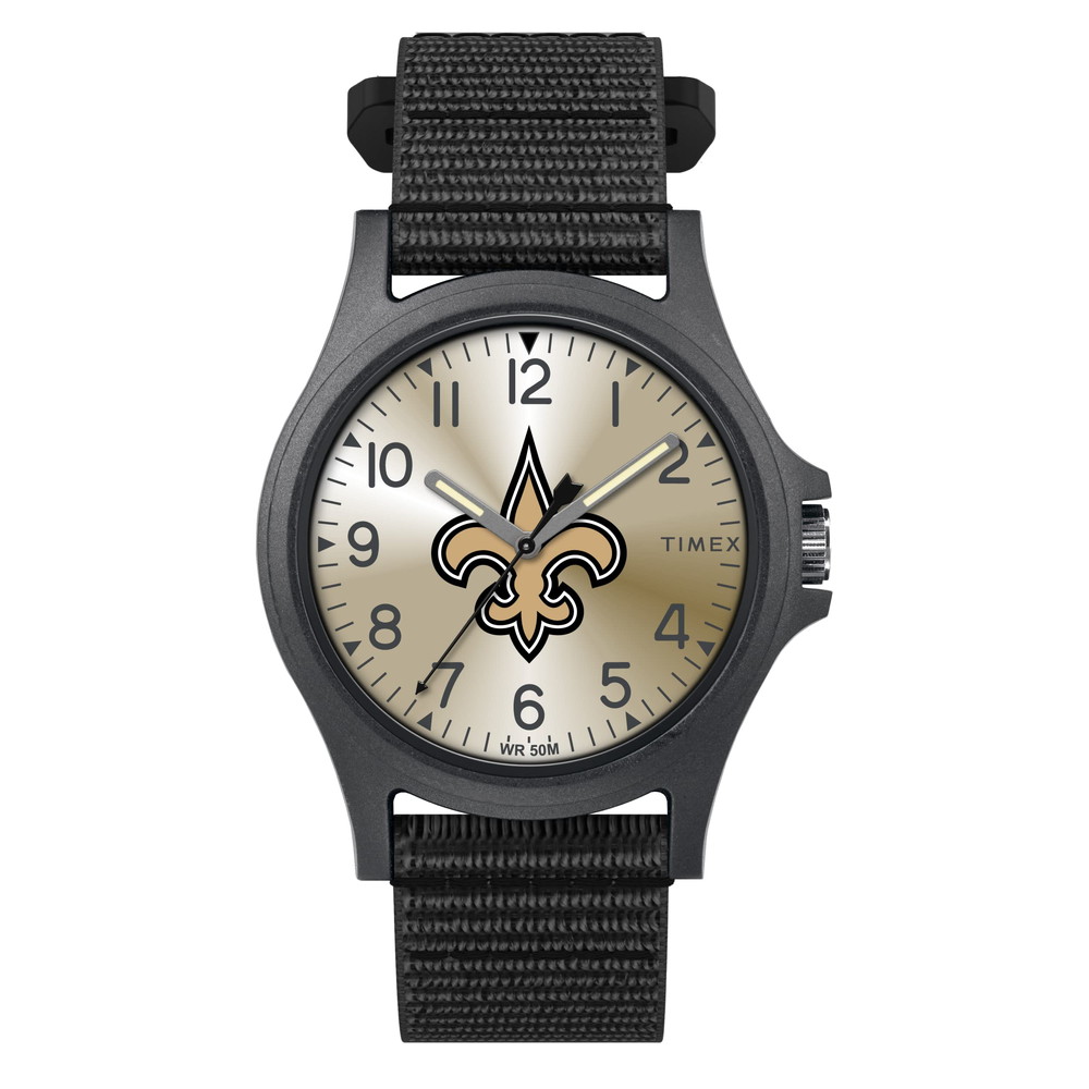 Timex メンズ NFL Pride 40粍 ウオッチ New Orleans Saints 黒いことFastWrap同盟罷工一回り