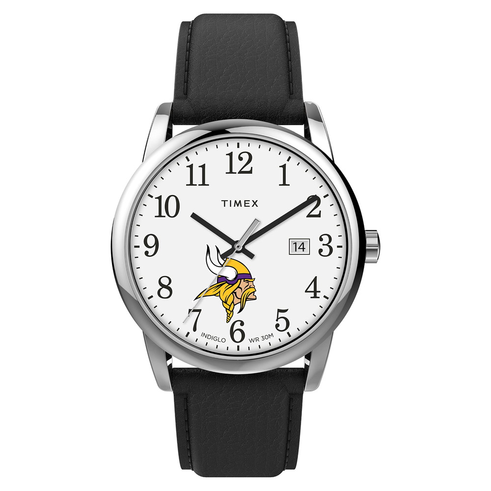 Timex Tribute メンズ NFL Easy Reader 38粍 ウオッチ Minnesota Vikings ブラックレザーストラップ