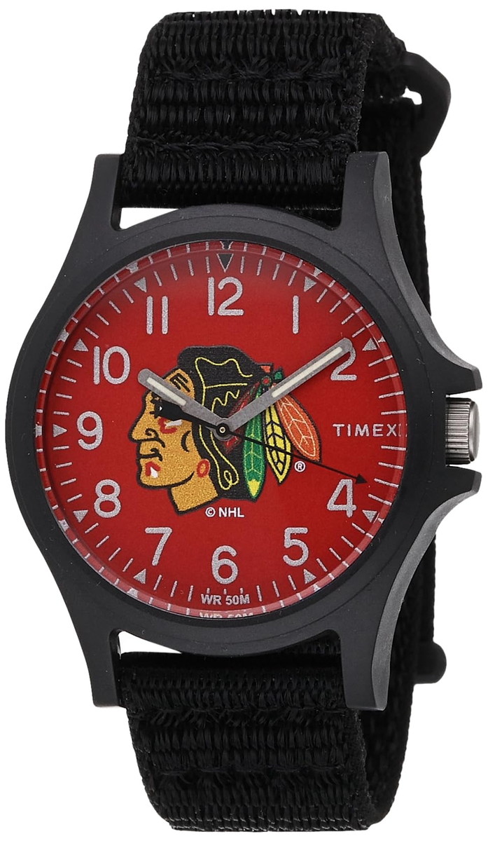 Timex メンズ NHL Pride 40粍 ウオッチ - Chicago Blackhawks 黒いことFastWrap同盟罷工一回り