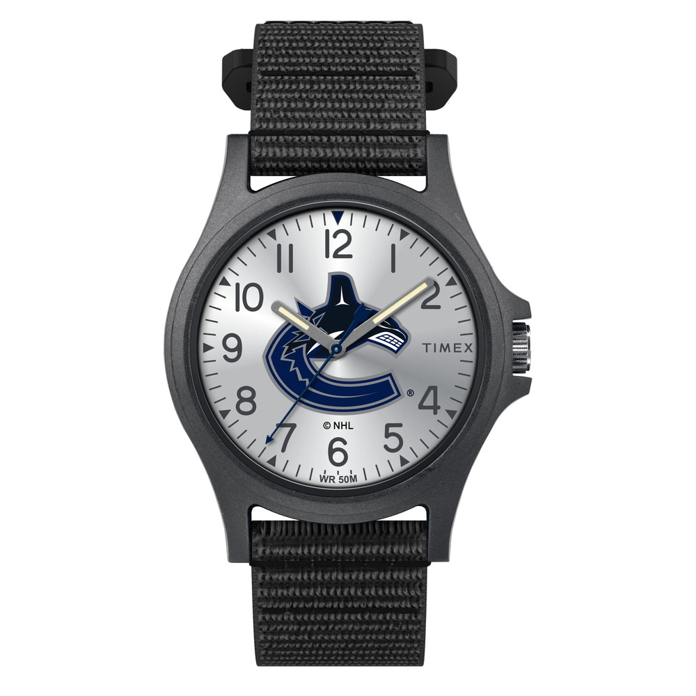 Timex メンズ NHL Pride 40粍 ウオッチ - Vancouver Canucks 黒いことFastWrap同盟罷工一回り