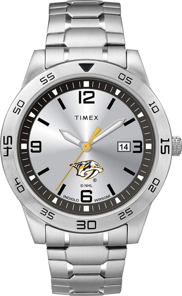 Timex Tribute メンズ NHL Citation 42粍 ウオッチ - Nashville Predators ステンレススチールエクスパンションバンド