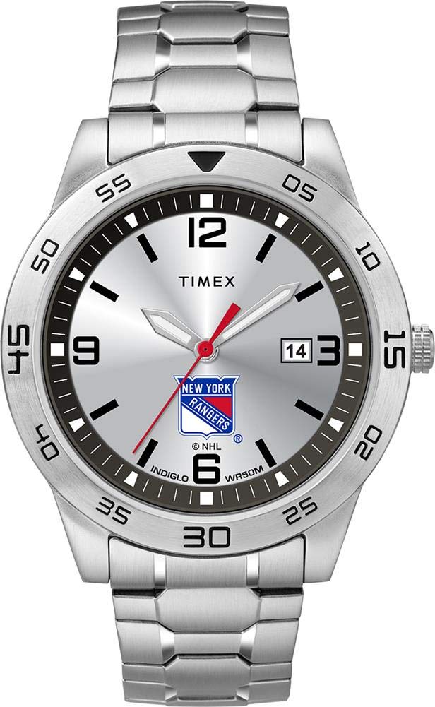 Timex Tribute メンズ NHL Citation 42粍 ウオッチ - New York Rangers ステンレススチールエクスパンションバンド