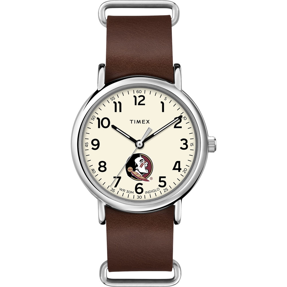 Timex Tribute メンズ Collegiate Weekender 40粍 石英 レザーストラップ 赤銅色 20 カジュアルウォッチ (ひな形: TWZUFLSMUYZ) Florida State Seminoles