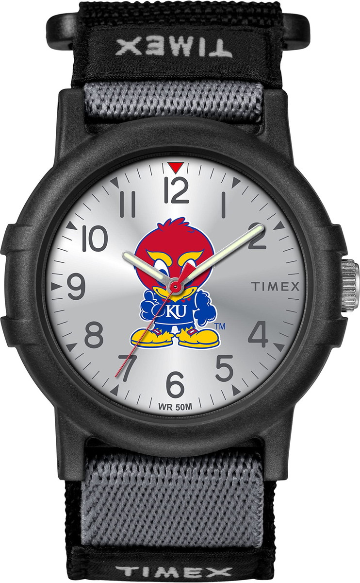 Timex ユニ一発やる 単科大学八つ リクルート 38粍 ご覧なさる - Kansas Jayhawks ブラックファブリックストラップ