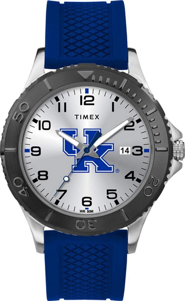 Timex Tribute メンズ Collegiate Gamer 42mm 腕時計 - Kentucky Wildcats ロイヤルブルーシリコンストラップ