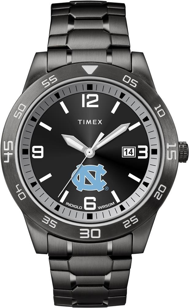 Timex Tribute メンズ Collegiate Acclaim 42粍 ウオッチ North Carolina Tar Heels ブラックステンレススチールエクスパンションバンド