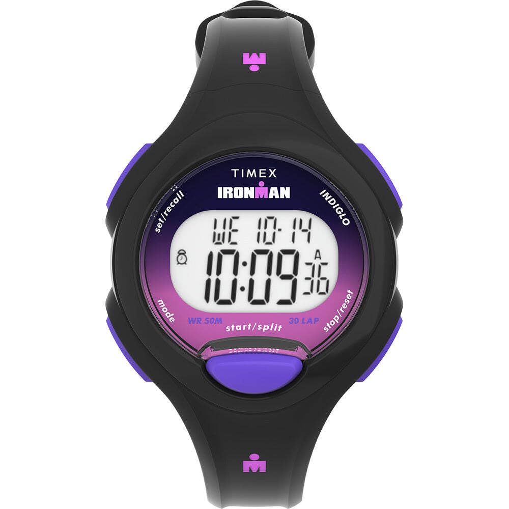 Timex Ironman レディース Essentials 30 黒いこと容れもの パープルボタン