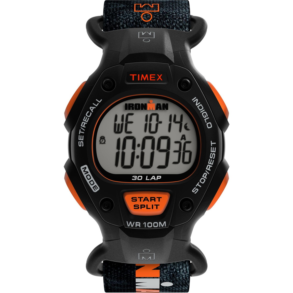 Timex メンズ Ironman Modern Vintage 38mm 腕時計 ブラックストラップ デジタルダイアル ブラックケース